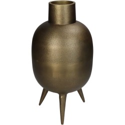 JΚ Home Décor - Βάζο Αλουμίνιο Χρυσό 15.5x15.5x29cm 2431