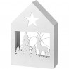 Σπιτάκι ξύλινο λευκό φωτιζόμενο 15,5 x 5,5 x 23,5 εκ ύψος JK Home Decoration 52957