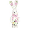 JK Home Décor - Λαγός με Λουλούδια από Φελιζόλ Λευκό 40cm 58177