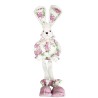 JK Home Décor - Λαγός με Λουλούδια από Φελιζόλ Λευκό 70cm 58179