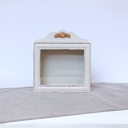 KORRESCRAFT-ΣΤΕΦΑΝΟΘΗΚΗ ΠΛΑΓΙΑ ΞΥΛΙΝΗ 30Χ29 FLOWERS-COTTAGE WHITE 239-502-63