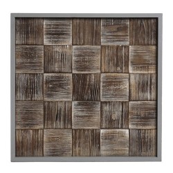 Διακοσμητικό τοίχου ξύλινο με τετράγωνα 51 x 51 εκ ESPIEL abo211