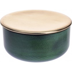 Κουτάκι μεταλλικό διακοσμητικό πράσινο με χρυσό καπάκι 700664 