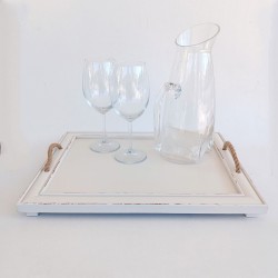 KORRESCRAFT 236-611-63 – Ξύλινος Δίσκος 34×43εκ – Antique – Cottage White