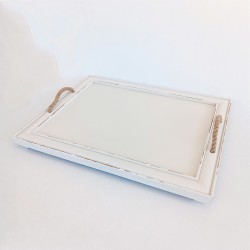 KORRESCRAFT 236-611-63 – Ξύλινος Δίσκος 34×43εκ – Antique – Cottage White