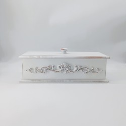KORRESCRAFT 236-727-02 – Διακοσμητικό Κουτί 37x11,5x14εκ - Shabby White