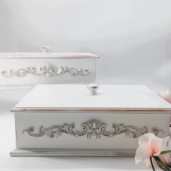 KORRESCRAFT 236-727-02 – Διακοσμητικό Κουτί 37x11,5x14εκ - Shabby White