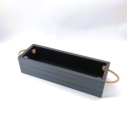 KORRESCRAFT- 236-720-05 Ξύλινη Θήκη Κρασιού με λαβές 37Χ12Χ9εκ