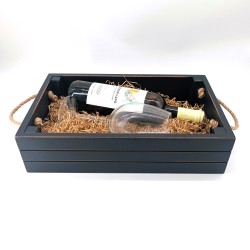 KORRESCRAFT- 236-721-02 Ξύλινη Θήκη Κρασιού με λαβές 37Χ23Χ9εκ