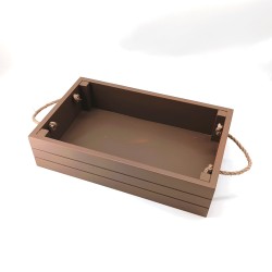 KORRESCRAFT- 236-721-45 Ξύλινη Θήκη Κρασιού με λαβές 37Χ23Χ9εκ