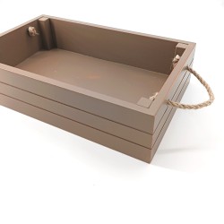 KORRESCRAFT- 236-721-45 Ξύλινη Θήκη Κρασιού με λαβές 37Χ23Χ9εκ