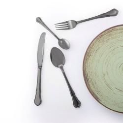 Σετ ανοξείδωτα μαχαιροπίρουνα μαύρα 24 τμχ SP tableware Milan 40010707