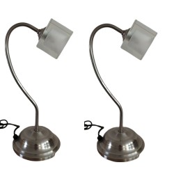 Σετ/2 Πορτατίφ ασημί ματ με γυαλί κύβο G9 36εκ DG Lighting 4500
