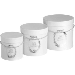 Κουτί Χάρτινο Λευκό S/3 18x18-15x15-12x12cm JK Home Décor 55984