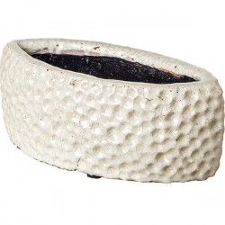 Κασπώ κεραμικό μπεζ σφυρήλατο οβάλ 24x10εκ JK Home Decor 55029