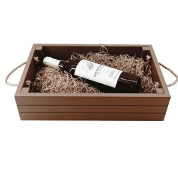 KORRESCRAFT- 236-721-45 Ξύλινη Θήκη Κρασιού με λαβές 37Χ23Χ9εκ
