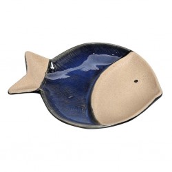 Ψάρι πιατάκι κεραμικό μπλε/μπεζ 22,5εκ ESPIEL SIM107