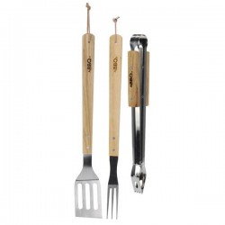 Εργαλεία BBQ σετ3 stainless steel με ξύλινη λαβή JK Home Decor 258060