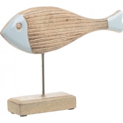 Ψάρι διακοσμητικό ξύλινο natural-βεραμάν INART 3-70-985-0019