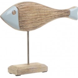 Ψάρι διακοσμητικό ξύλινο natural-βεραμάν INART 3-70-985-0020