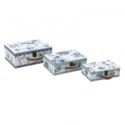 Βαλίτσα ξύλινη  σετ/3 τεμάχια γαλάζια 34Χ27Χ14 INART 3-70-216-0086