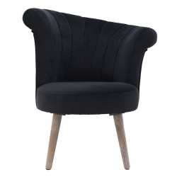 Πολυθρόνα βελούδινη μαύρη 56x56x86εκ Inart 3-50-721-0185