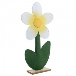 Διακοσμητικό λουλούδι τσόχα/ξύλο 67εκ Inart 1-70-686-0008