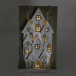 Χριστουγεννιάτικη παράσταση σπίτια με LED 30 × 13 × 49 cm INART 2-70-570-0176