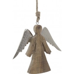 Διακοσμητικό χριστουγεννιάτικο στολίδι κραμαστό άγγελος ξύλο-μέταλλο inart 2-70-930-0029