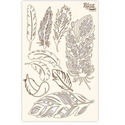 Chipboard για scrapbooking feathers 12.6X20εκ ROSA TALENT 914855