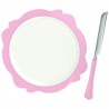 Πιάτο πορσελάνης ροζ μπορντούρα με μαχαίρι 30 εκ S&P 38001