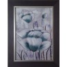 Πίνακας καμβάς 67x87cm με λιλά-γκρι λουλούδια και βένγκε κορνίζα 711390