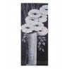 Πίνακας καμβάς 23,5x68.5 μαύρος βάζο με λευκά λουλούδια 1030Β