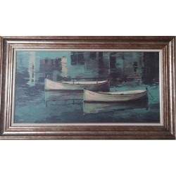 Πίνακας κορνίζα με βάρκες 120Χ70cm RPR117