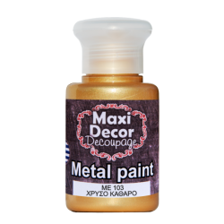 Μεταλλικό ακρυλικό χρώμα MAXI DECOR 60 ml (ΧΡΥΣΟ ΚΑΘΑΡΟ) ME-103