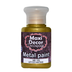 Μεταλλικό ακρυλικό χρώμα MAXI DECOR 60 ml (ΧΡΥΣΟ ΑΝΤΙΚΕ) ME-105
