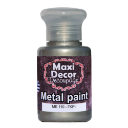 Μεταλλικό ακρυλικό χρώμα MAXI DECOR 60 ml (ΓΚΡΙ) ME-110