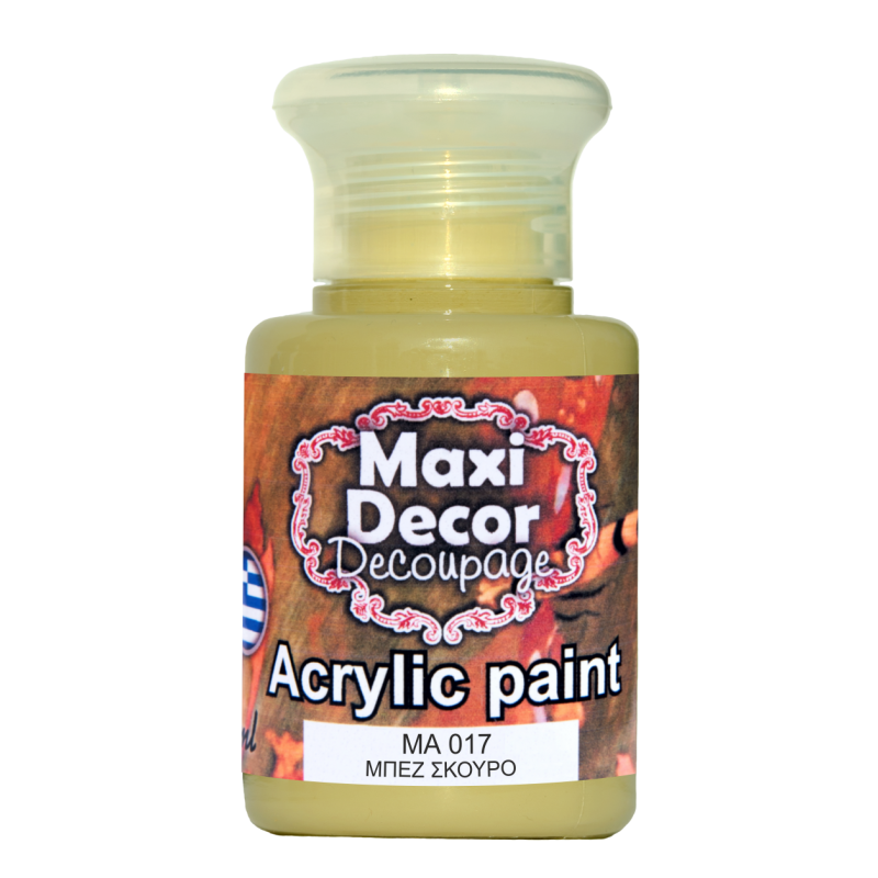 Ακρυλικό χρώμα 60 ml (ΜΠΕΖ ΣΚΟΥΡΟ) MAXI DECOR MA-017
