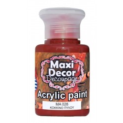Ακρυλικό χρώμα 60 ml (ΚΟΚΚΙΝΟ ΠΗΛΟΥ) MAXI DECOR MA-028
