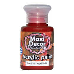 Ακρυλικό χρώμα 60 ml (ΚΟΚΚΙΝΟ) MAXI DECOR MA-031