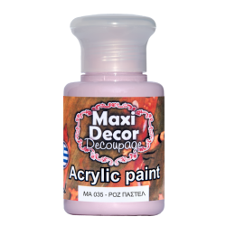 Ακρυλικό χρώμα 60 ml (ΡΟΖ ΠΑΣΤΕΛ) MAXI DECOR MA-035