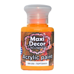 Ακρυλικό χρώμα 60 ml (ΠΟΡΤΟΚΑΛΙ) MAXI DECOR MA-059