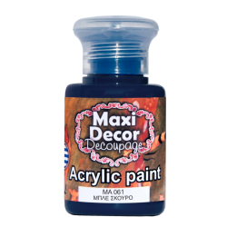 Ακρυλικό χρώμα 60 ml (ΜΠΛΕ ΣΚΟΥΡΟ) MAXI DECOR  MA-061