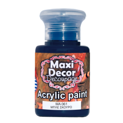 Ακρυλικό χρώμα 60 ml (ΜΠΛΕ ΣΚΟΥΡΟ) MAXI DECOR MA-061