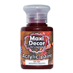 Ακρυλικό χρώμα 60 ml (ΜΠΟΡΝΤΟ ΣΚΟΥΡΟ) MAXI DECOR MA-069