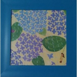 Πίνακας με ξύλινη κορνίζα 54x54cm "ΠΑΙΔΑΚΙ ΜΕ ΛΟΥΛΟΥΔΙΑ" 5326B