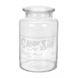 Γυάλα διάφανη κυλινδρική με καπάκι \"CANDY SHOP\" 818751