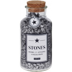 Μπουκάλι γυάλινο με φελλό με διακοσμητικές ασημί πέτρες 815002