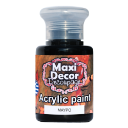 Ακρυλικό χρώμα 60 ml (ΜΑΥΡΟ) MAXI DECOR MA-MAYRO