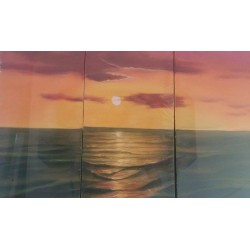 Πίνακας τελάρο τρίπτυχο 120x80cm με 3 καμβάδες "ηλιοβασίλεμα" 812